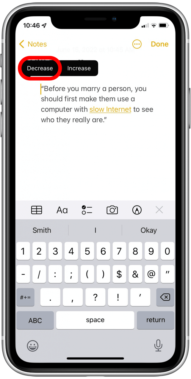 How to Indent List Items in the Notes App on the iPhone & iPad