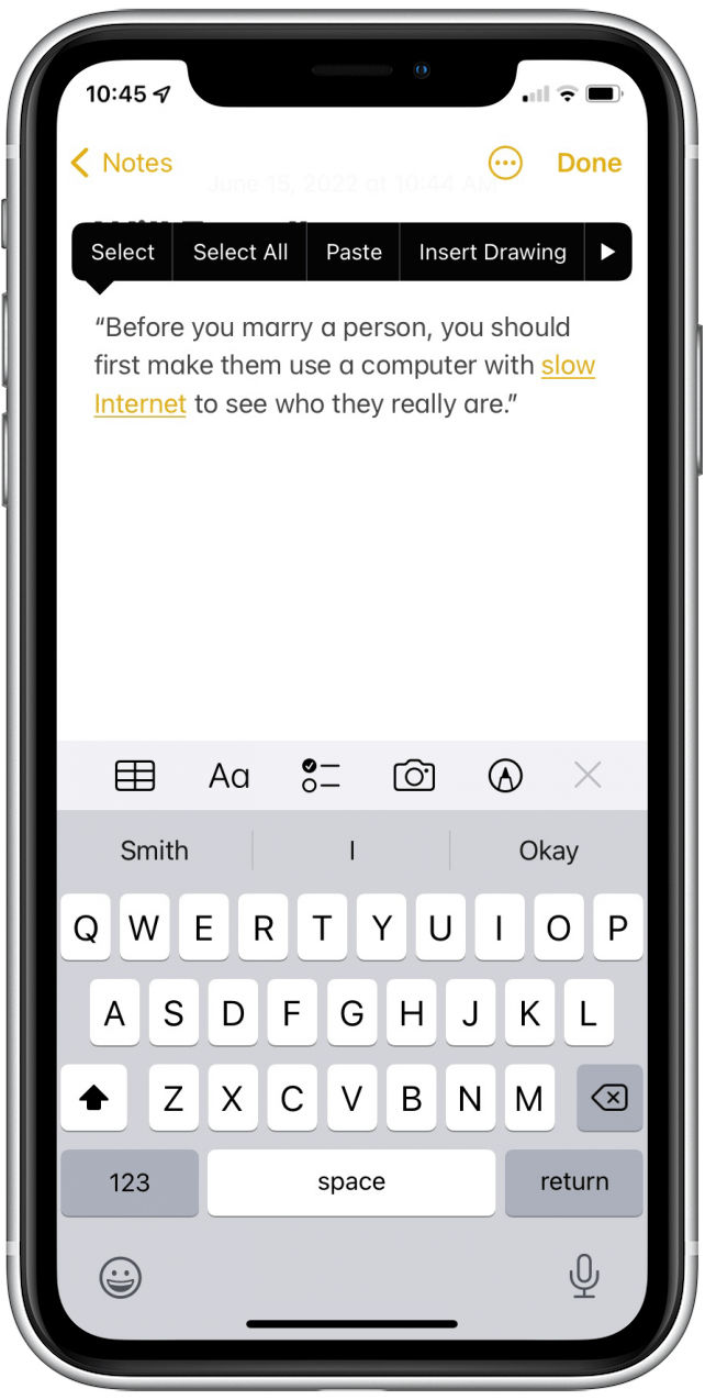 How to Indent List Items in the Notes App on the iPhone & iPad
