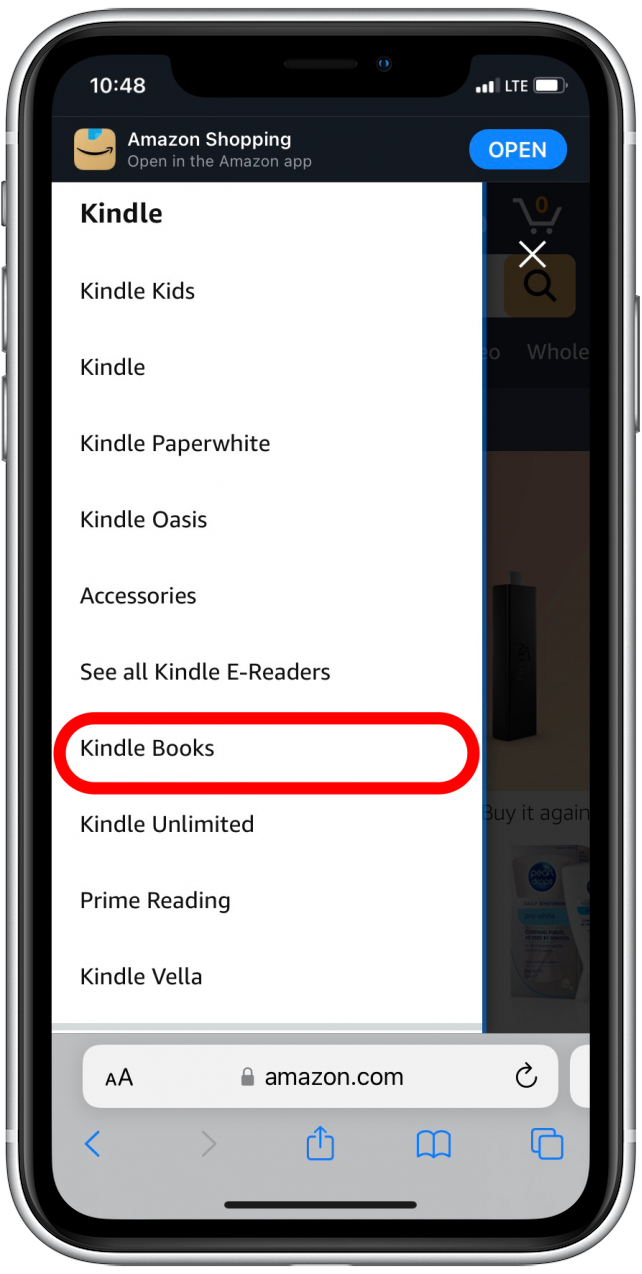 Tap Add to create an icon for the Kindle store to your Home screen.