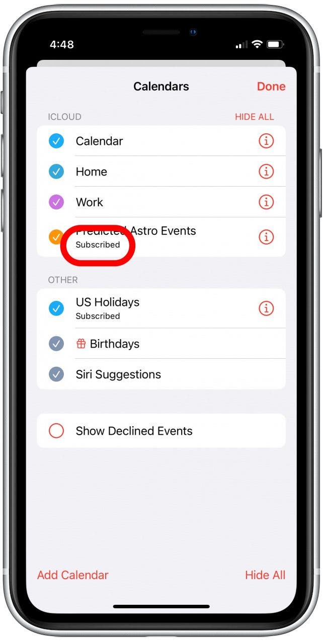 how to get rid of unwanted calendar events on iphone