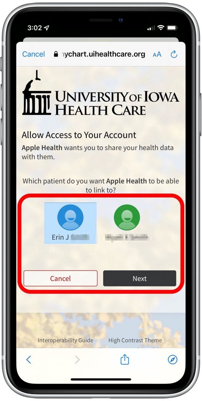 Choose patient