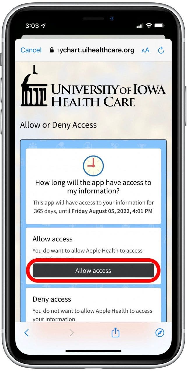 Allow access