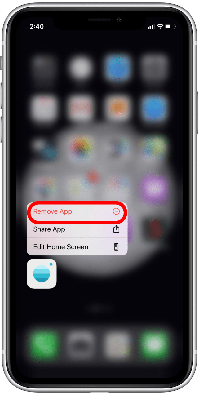 Tap on Remove App