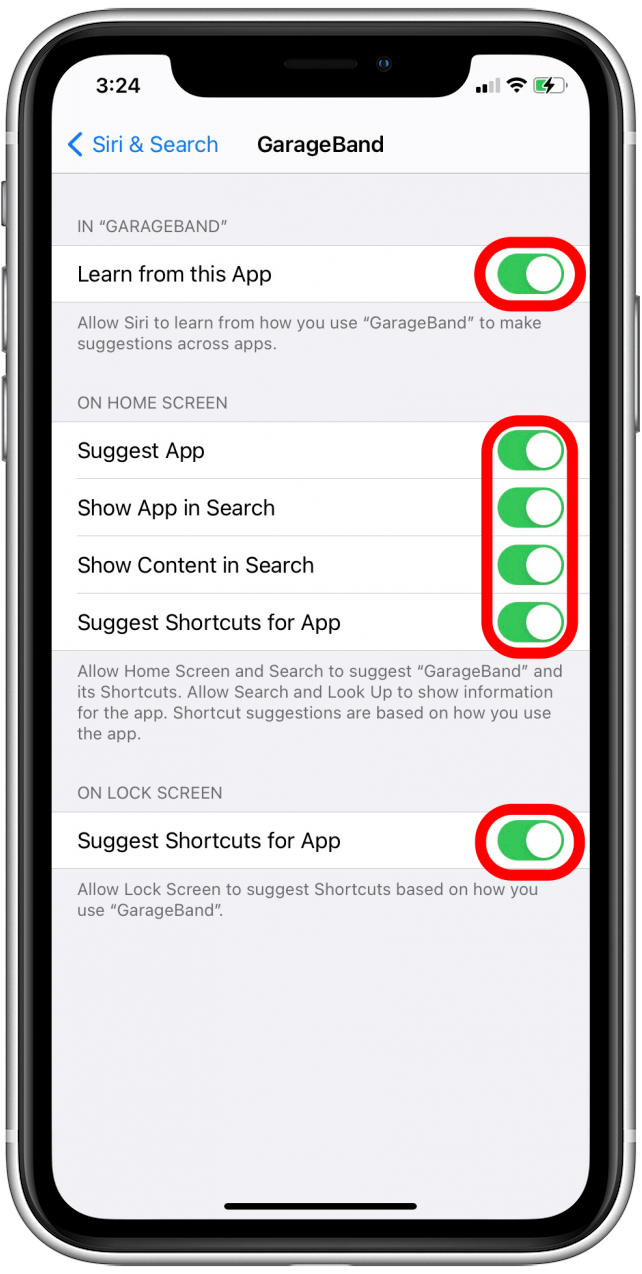 Toggle off all toggles to fully exclude this app from Search and Suggestions.