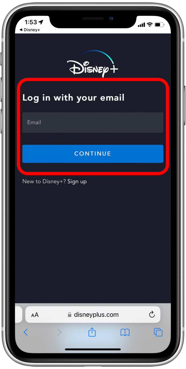 log into Disney Plus