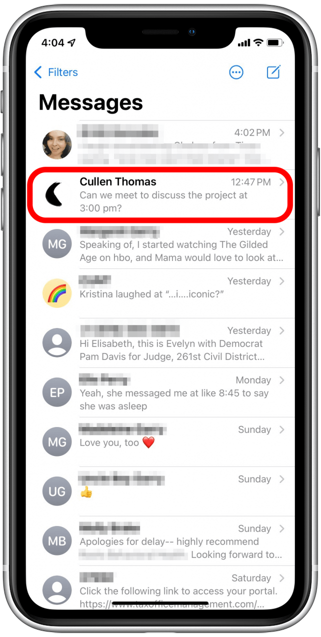 Select text conversation