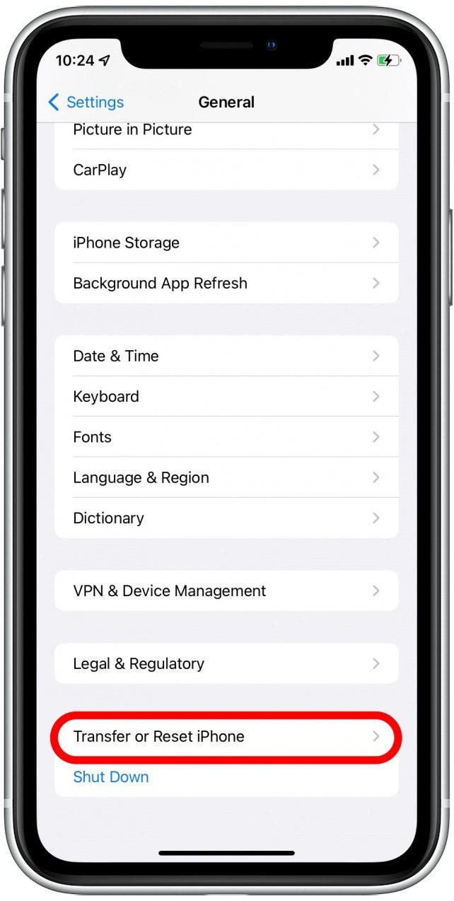 Transfer or Reset iPhone