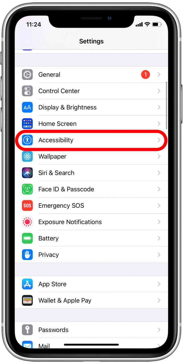 Tap on Accessibility