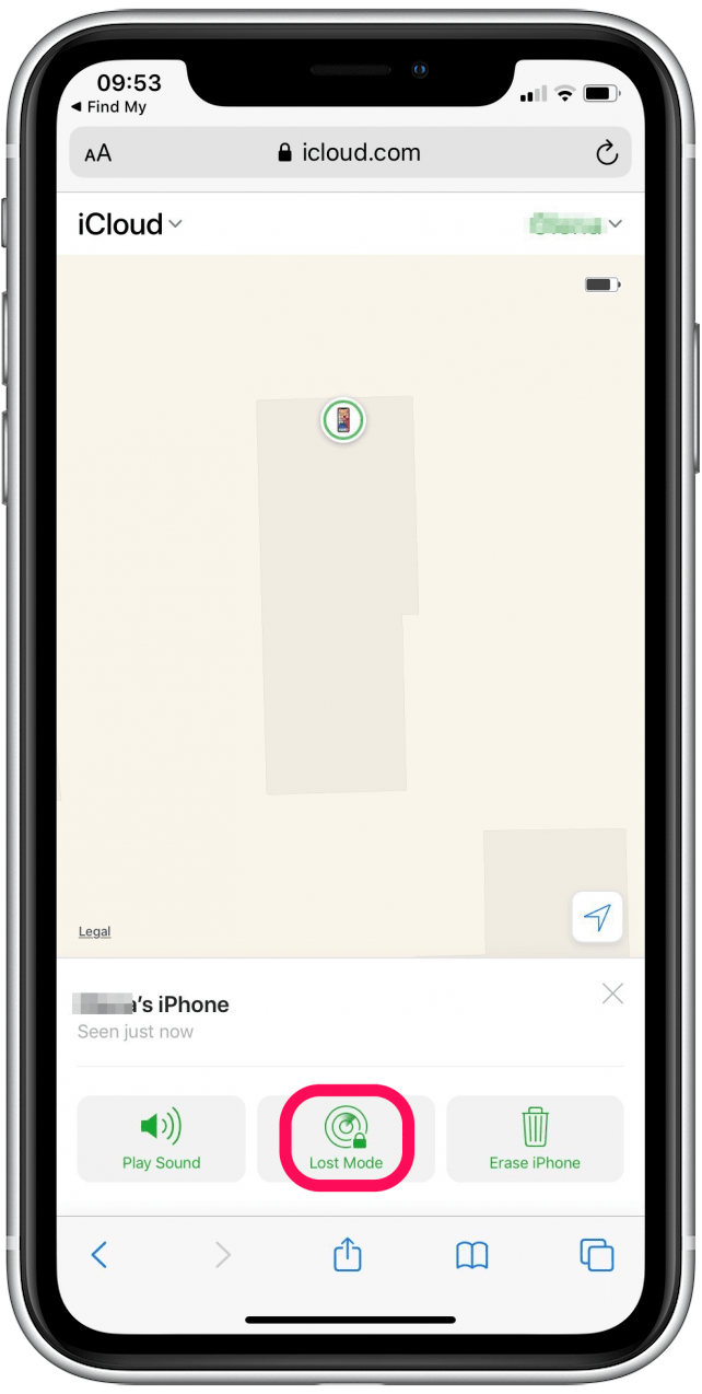 Si l'iPhone perdu est loin, vous pouvez toucher le mode Perdu pour aider à protéger les données du téléphone et activer automatiquement le mode faible consommation pour vous donner plus de temps pour la recherche