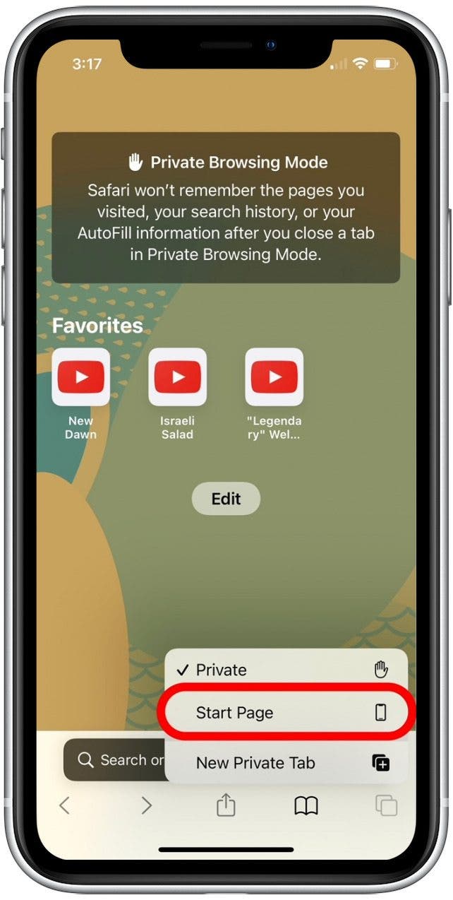 how to disable private browsing on iPhone