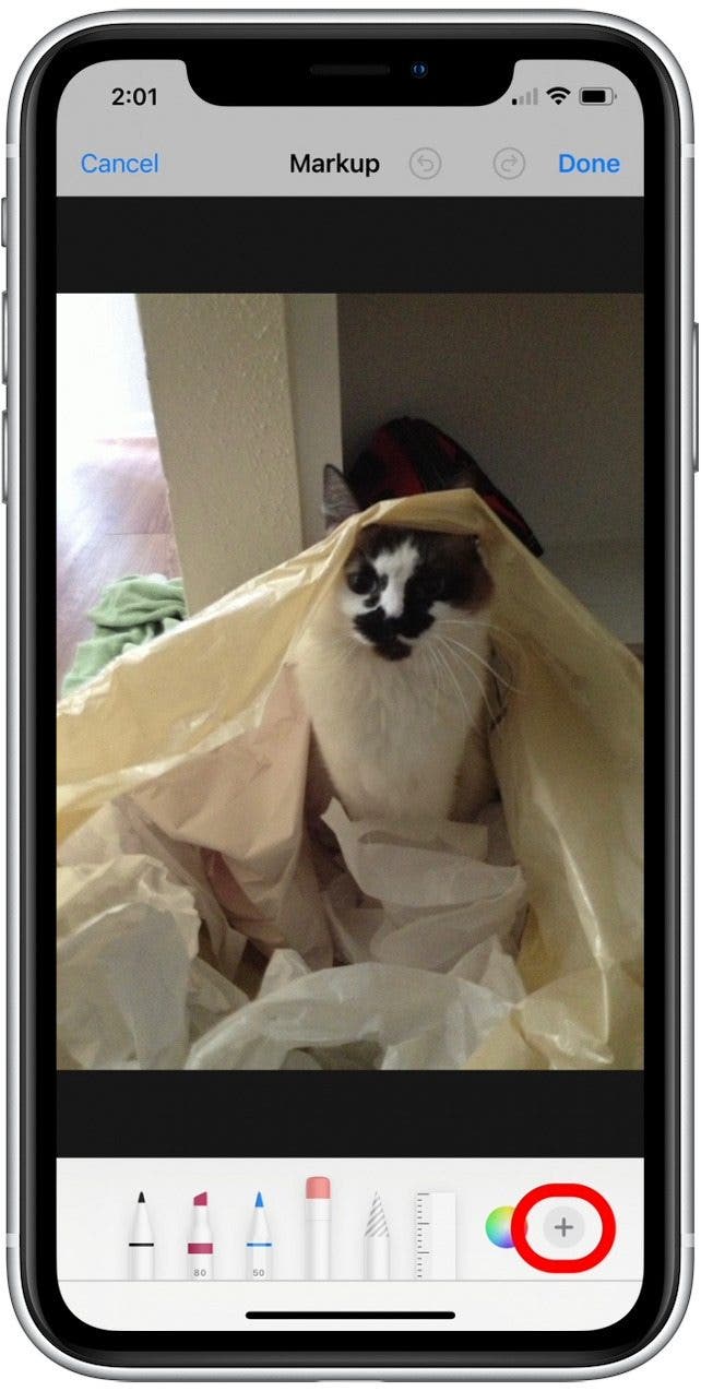 Tap the color wheel to change colors.