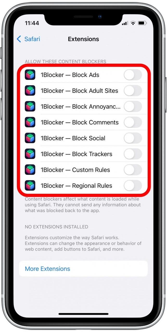 title= add ons safari ios
