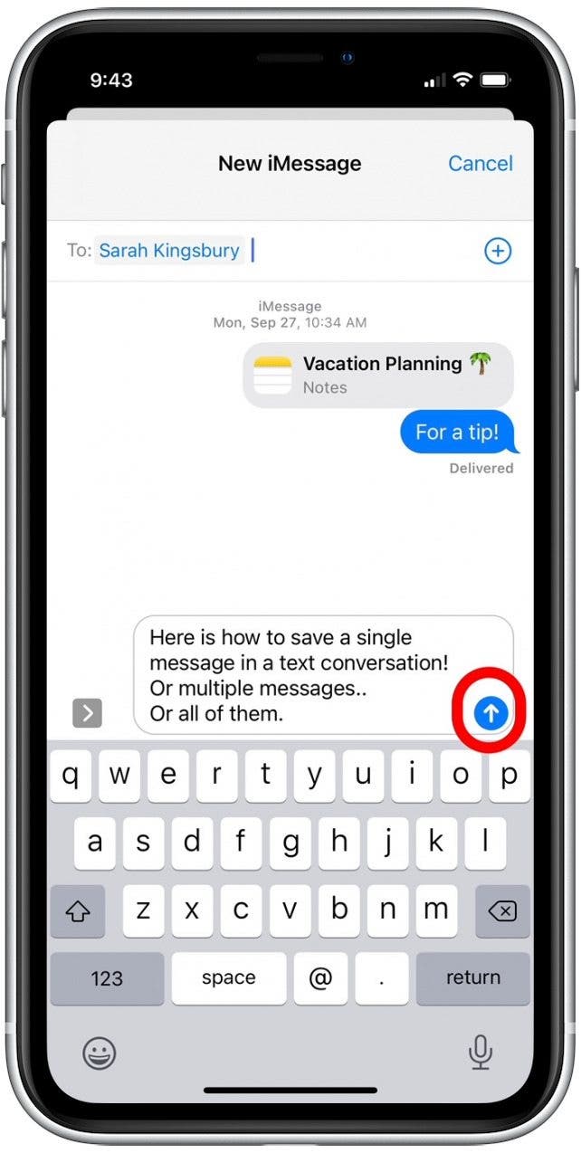 send text conversation to email iphone