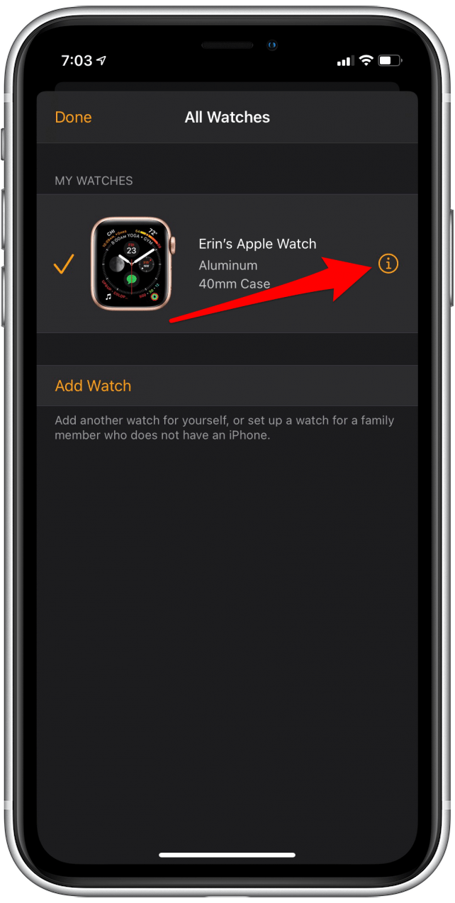 unpair apple watch from iphone
