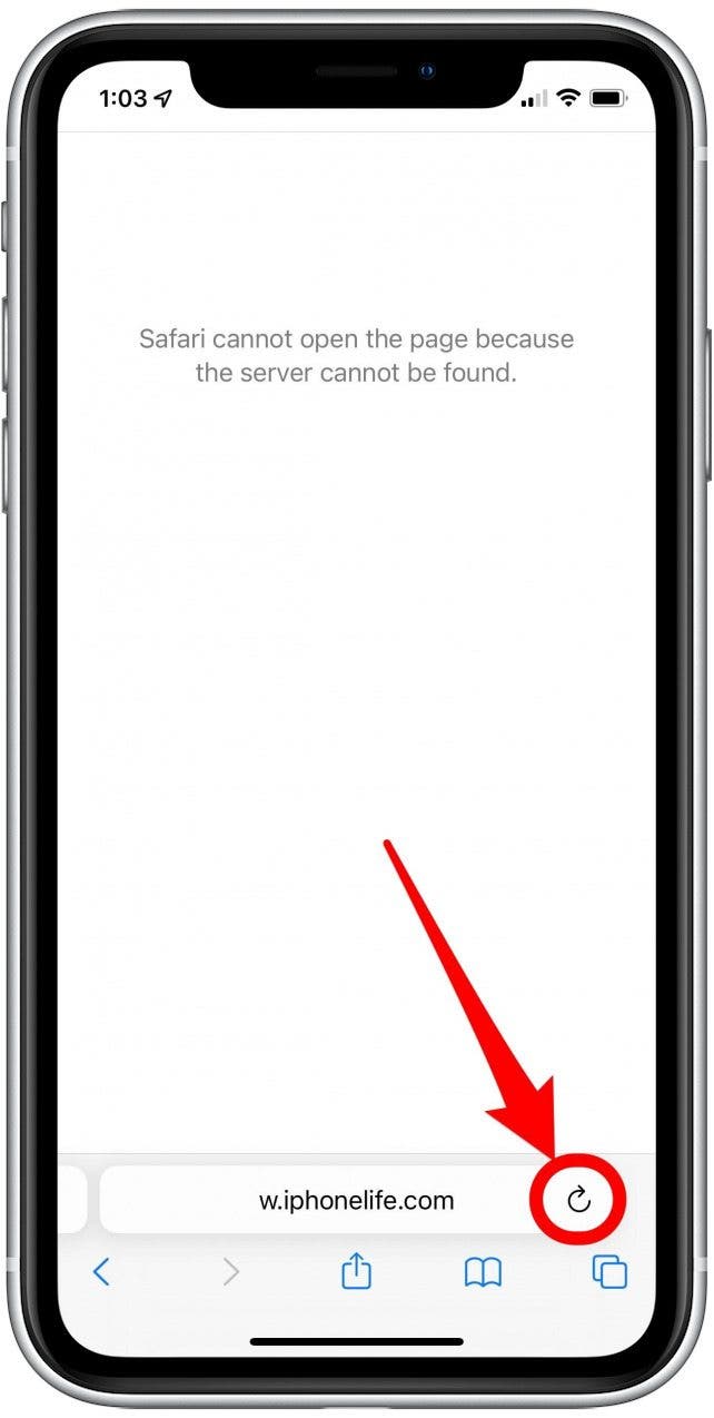 ios safari server cannot be found