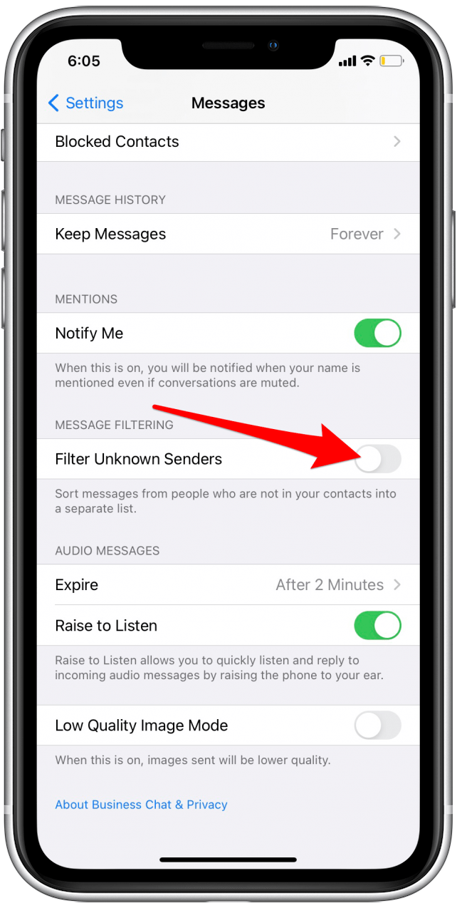 How to Filter Unknown Known Senders in Messages on Your iPhone