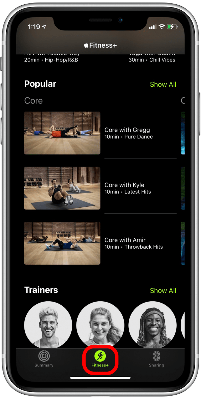 Apple Fitness Plus How to Add a Favorite Workout to My Workouts