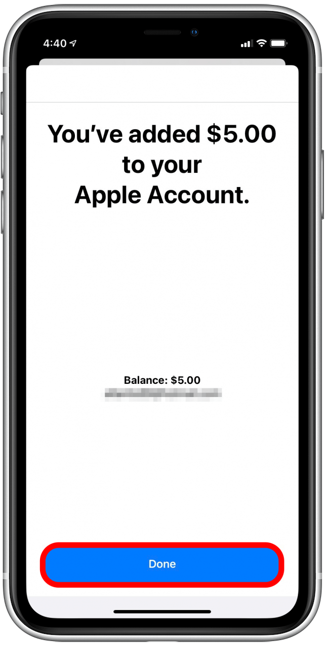 You'll see a confirmation, Tap Done to exit.
