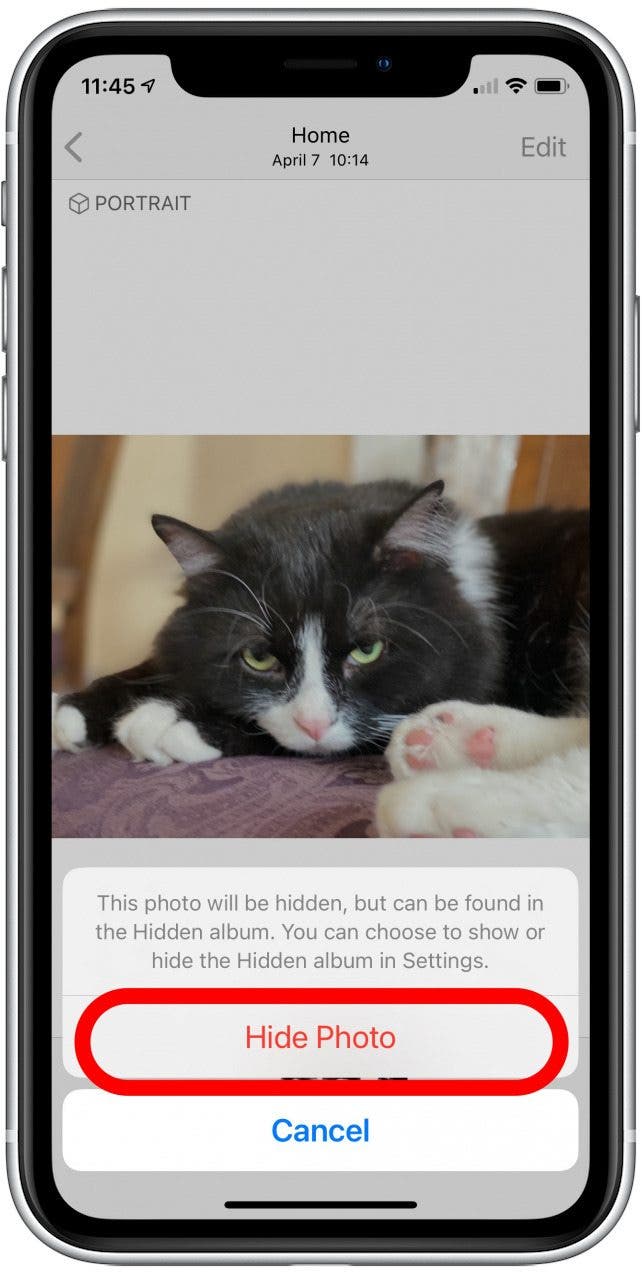 secret photos iphone 04 the hide photo confirm menu with the hide option highlighted