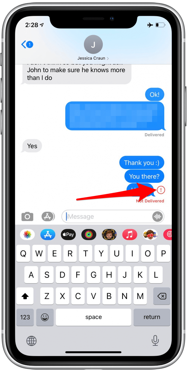 iMessage Not Delivered error