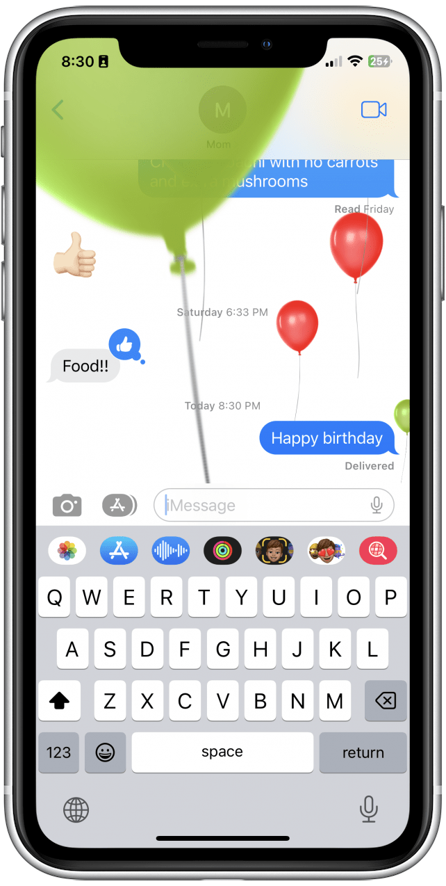 ‘Happy birthday’ – balloons