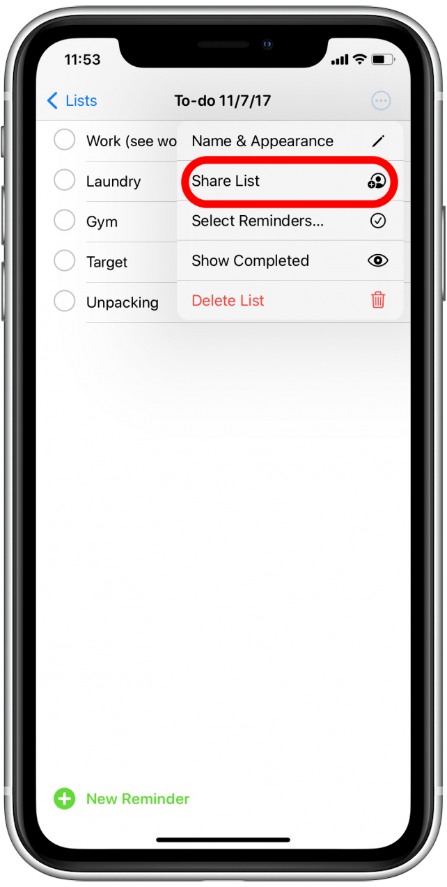 How to Share a List in Reminders on Your iPhone