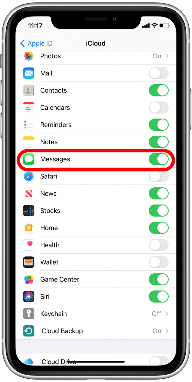 iCloud with Messages