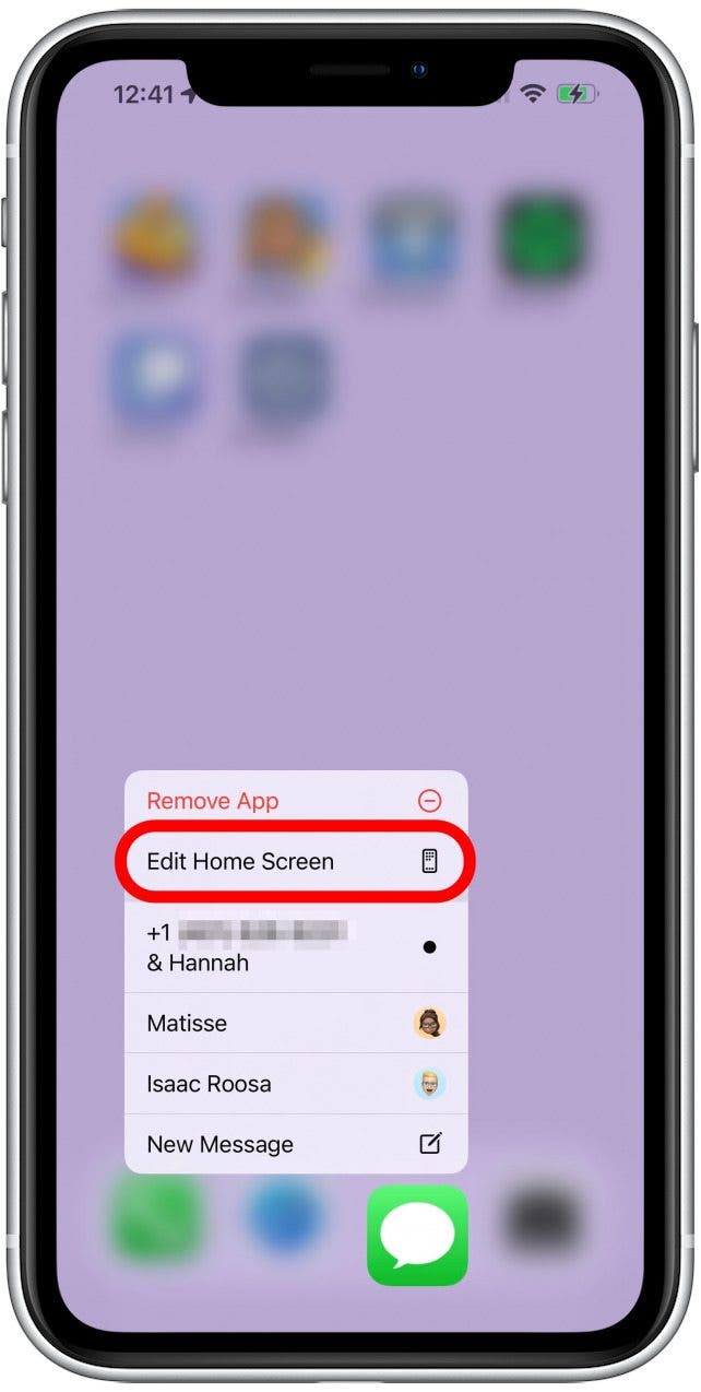 Select Edit Home Screen. 