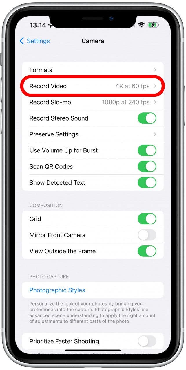 Tap Record Video.