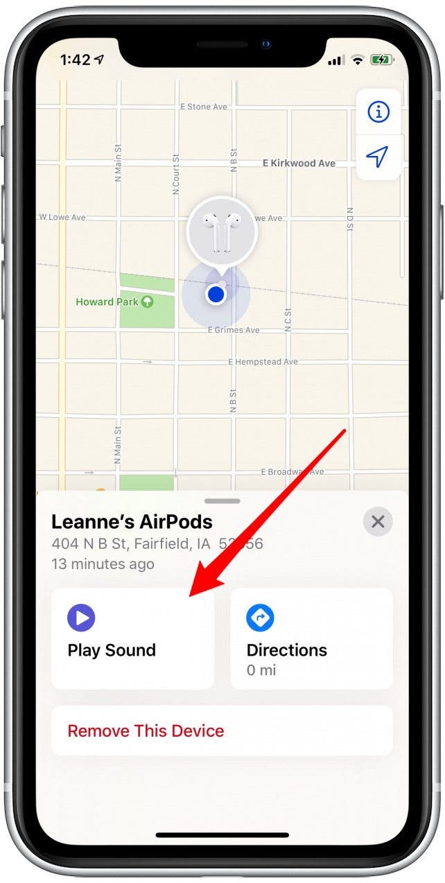 play sound to find your airpods