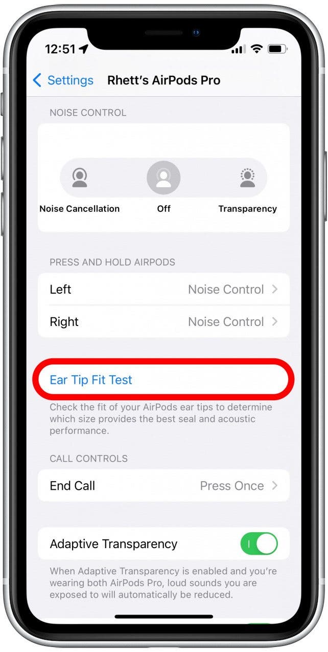 Нажмите «Проверка прилегания ушных вкладышей».