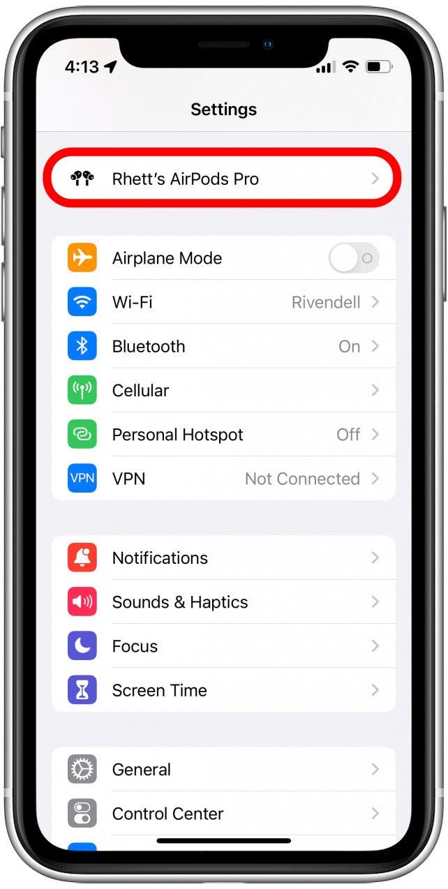 Tap your AirPods when they're connected.
