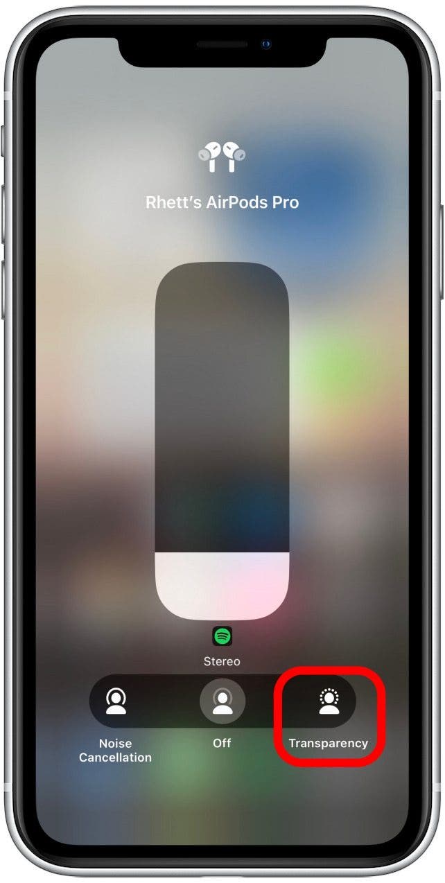 Нажмите «Режим прозрачности», чтобы включить его.
