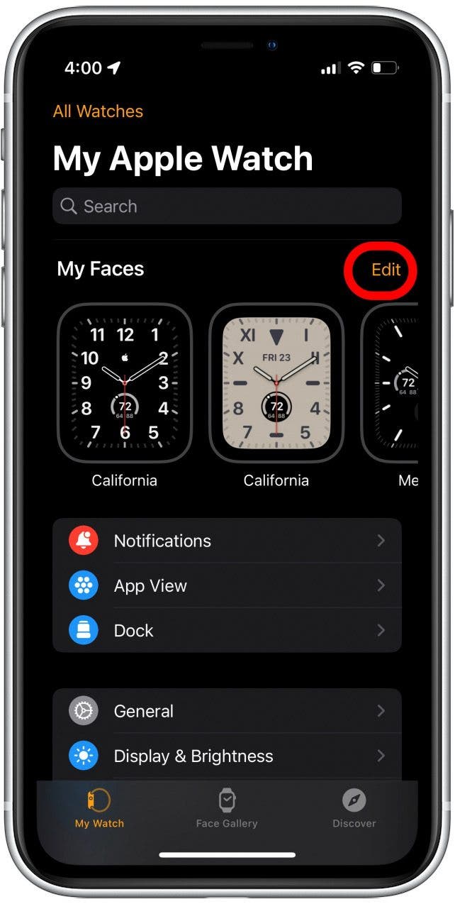 Change Apple Watch Face Order