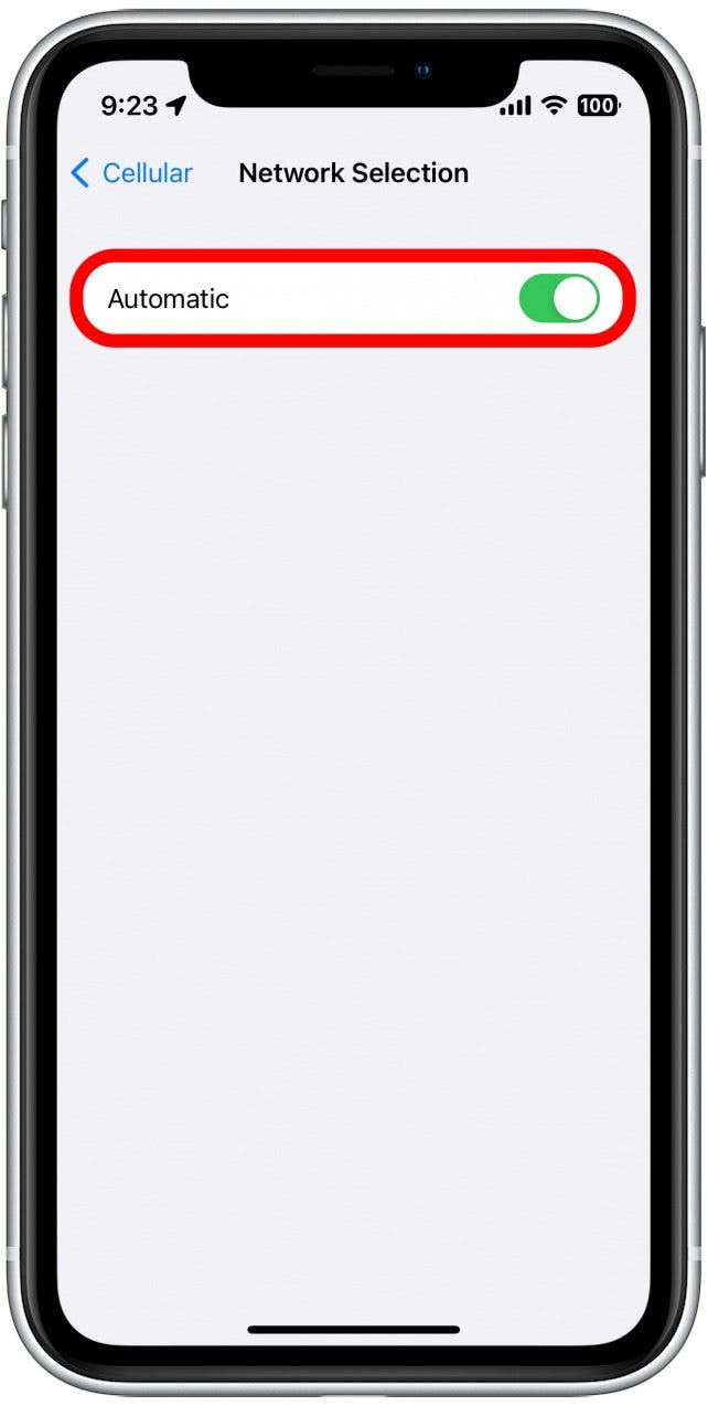 Tap the toggle so that it turns green.