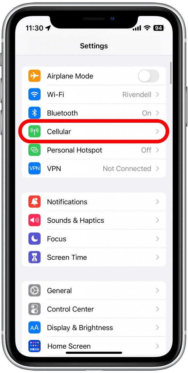 ios safari click not working Open the Settings app, and tap Cellular.