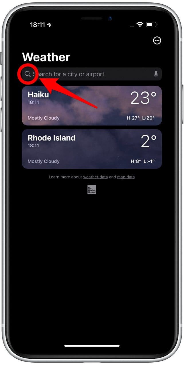If all your locations pop up, tap the magnifying glass icon.