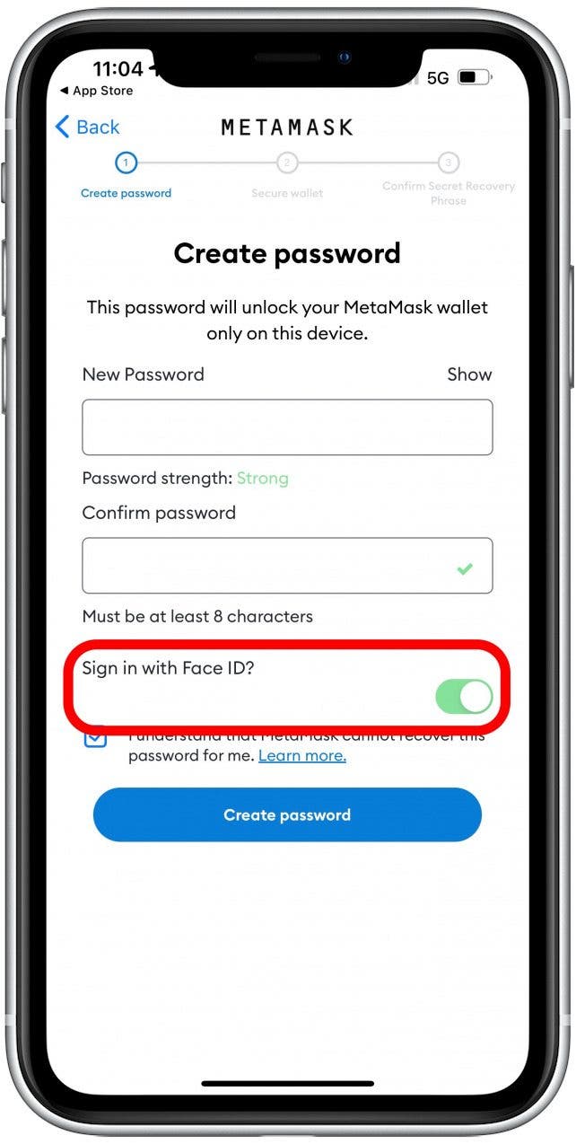 Toggle Sign in with Face ID on or off - what is a nft art