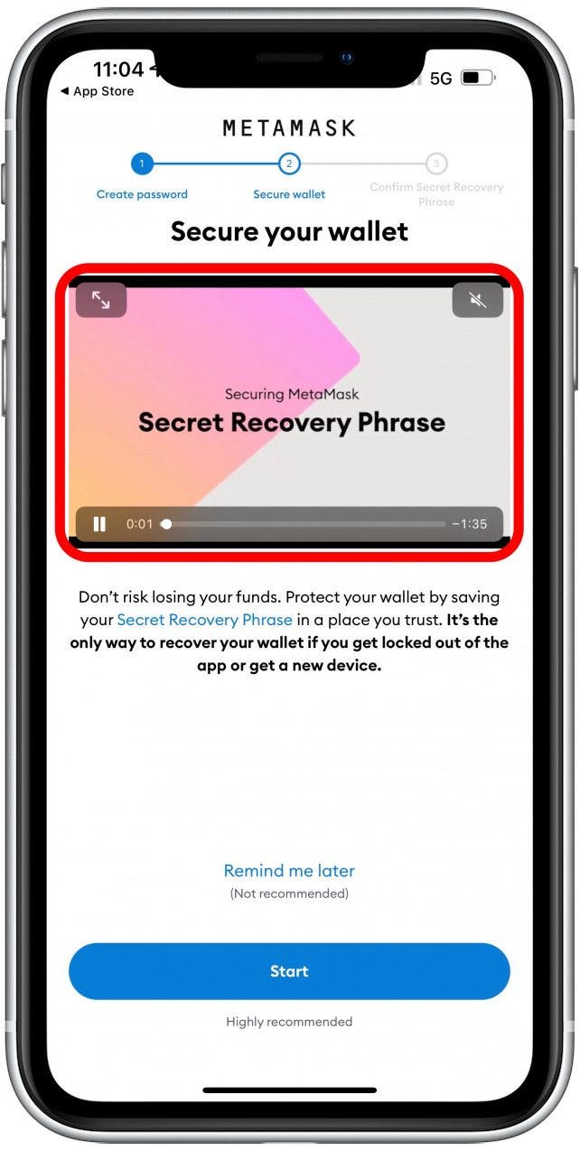 Watch the short video on how to secure your wallet.