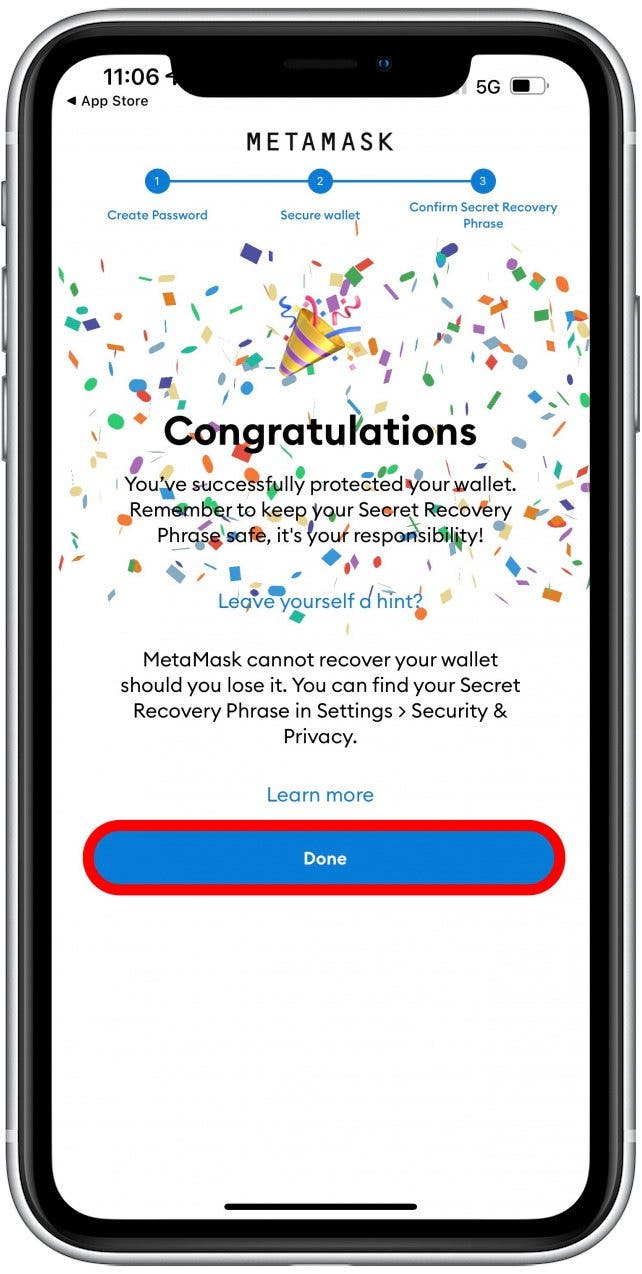Tap Done when you are finished.