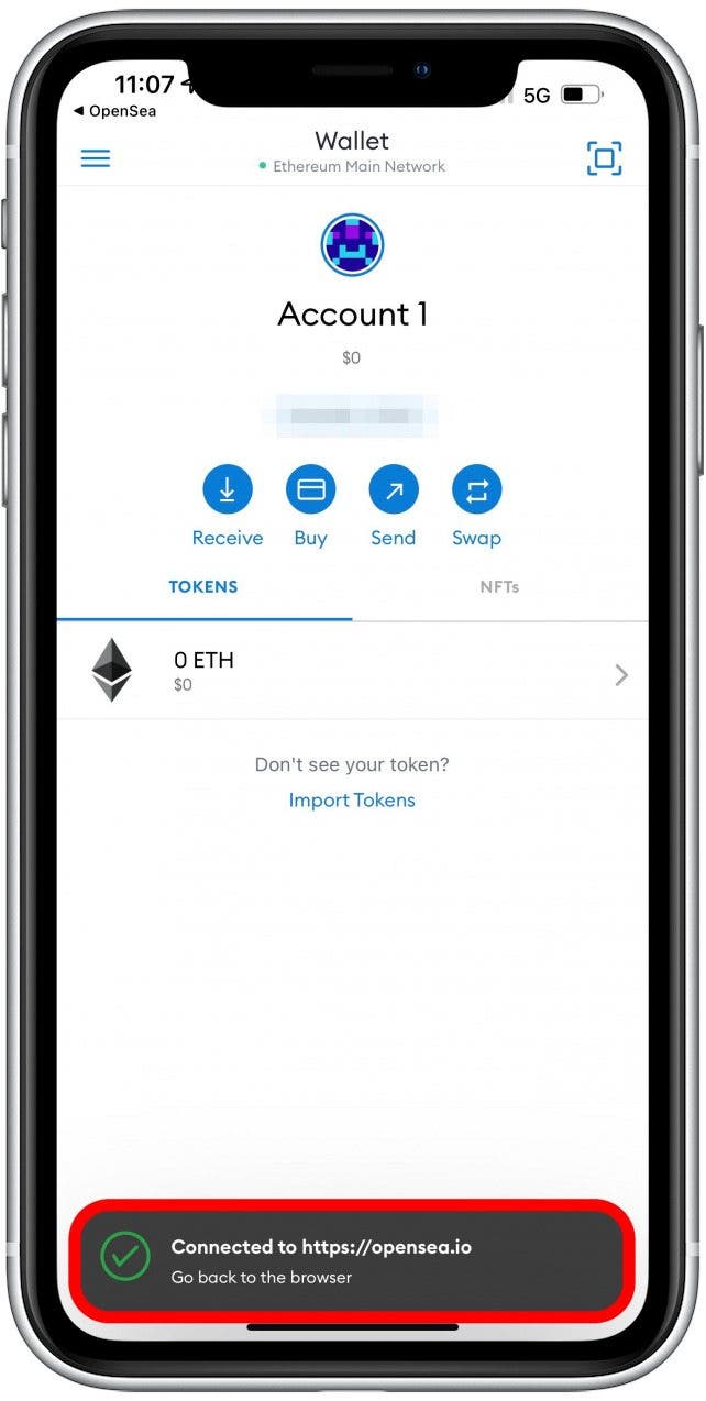 You will see confirmation that you are connected.
