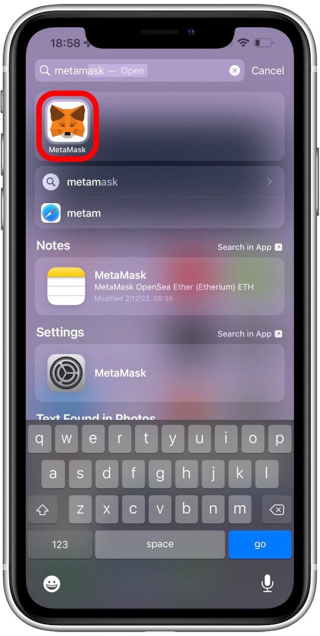 First, open MetaMask.