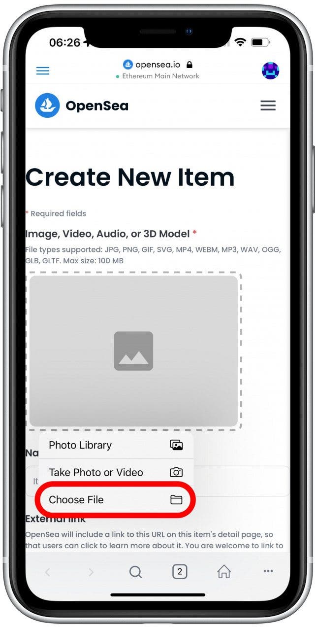 Select the location of the file.