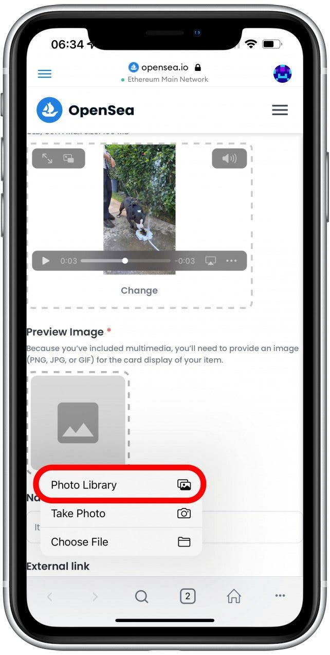 Tap the location of the image.