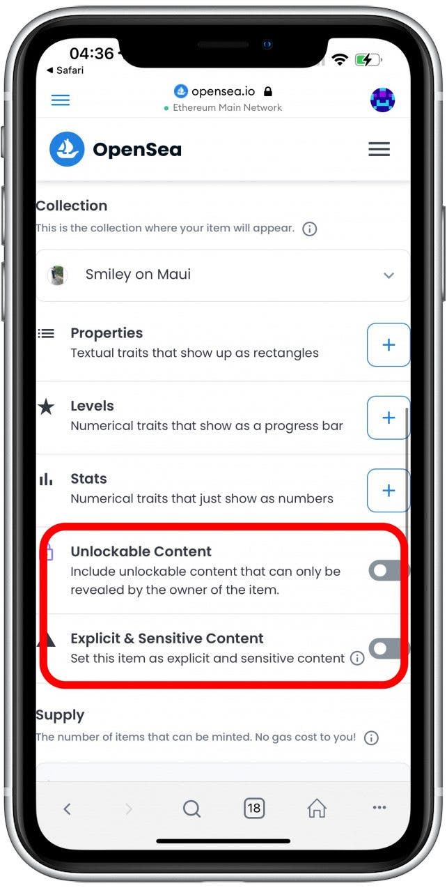Toggle on Unlockable Content and Explicit & Sensitive Content