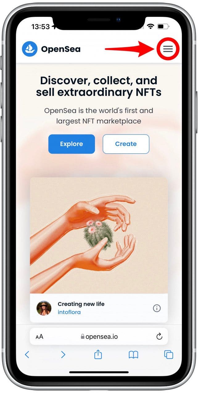Tap the three horizontal lines in the top right.