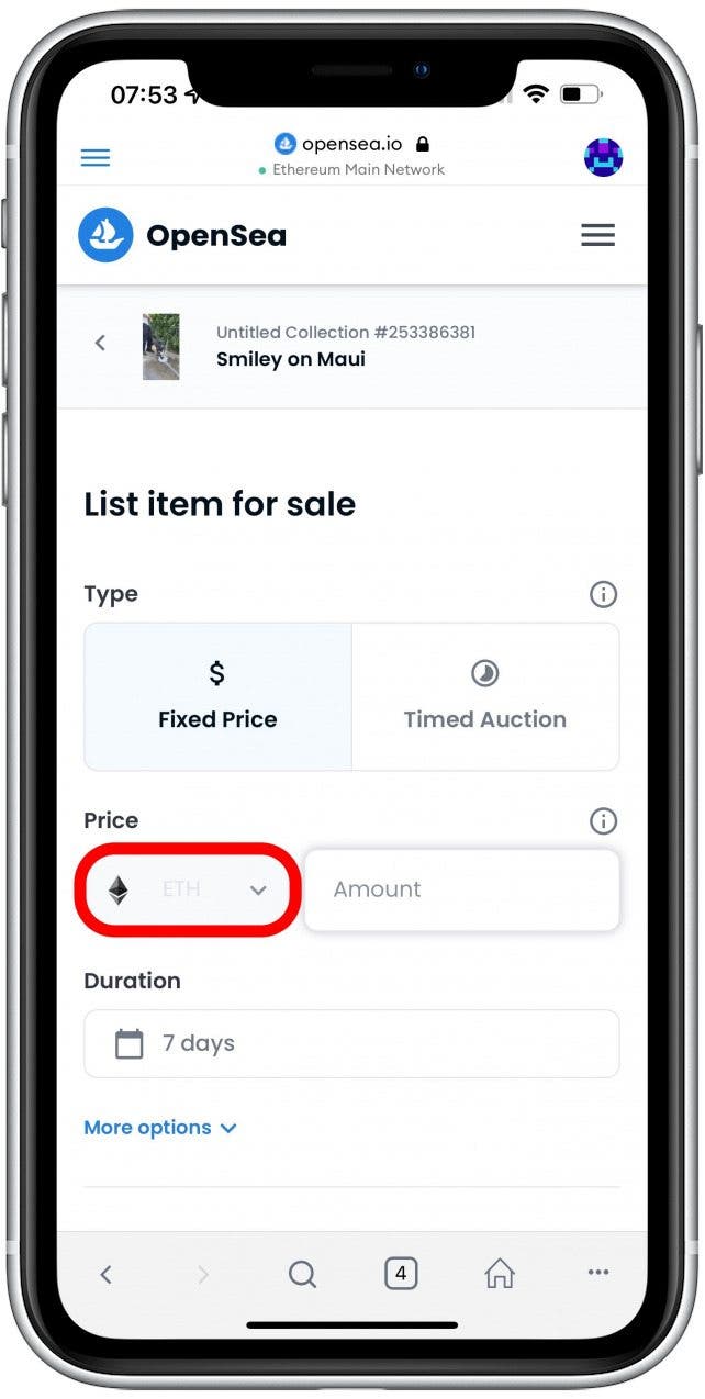 I will go with the default ETH.