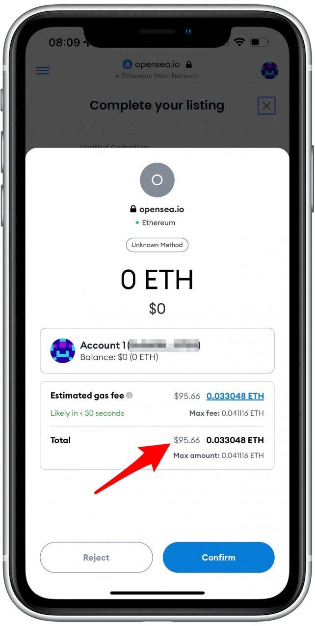 Estimated gas fee to mint.