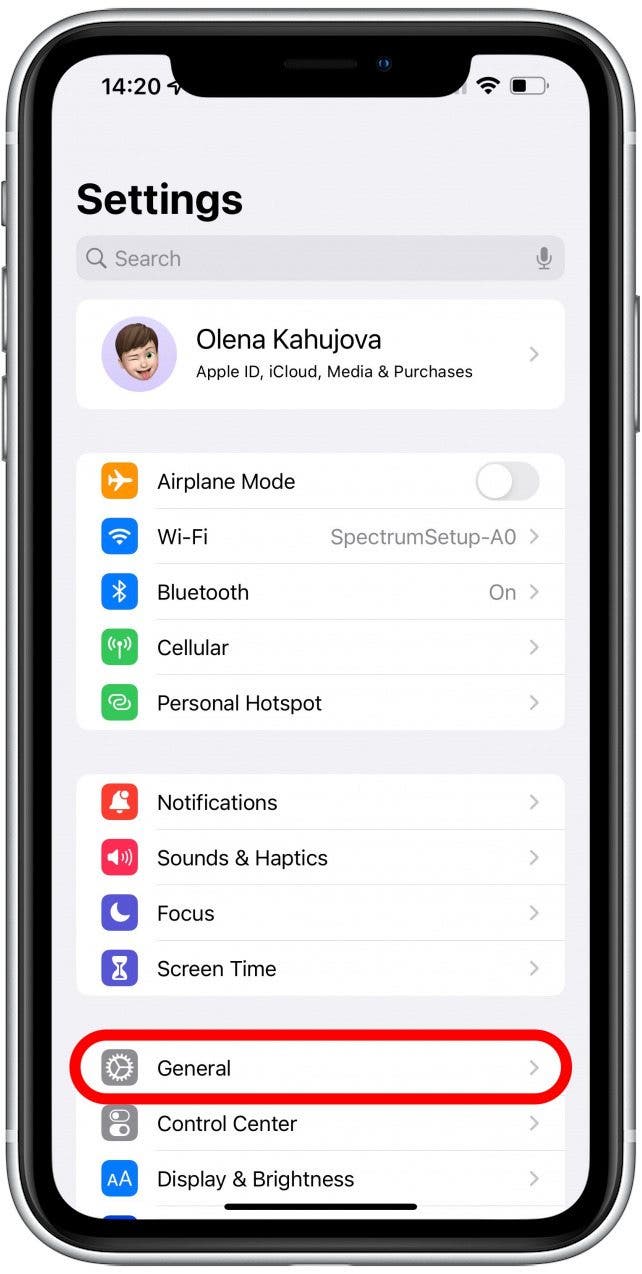 Откройте «Настройки» и нажмите «Общие» - измените имя iphone.