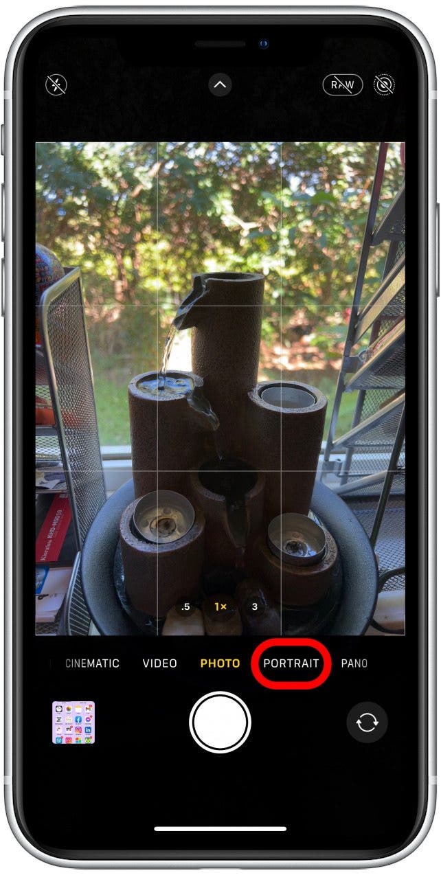 open camera portrait mode